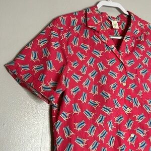 Vintage David brooks cotton two piece Barbie beach chair print set women’s 12